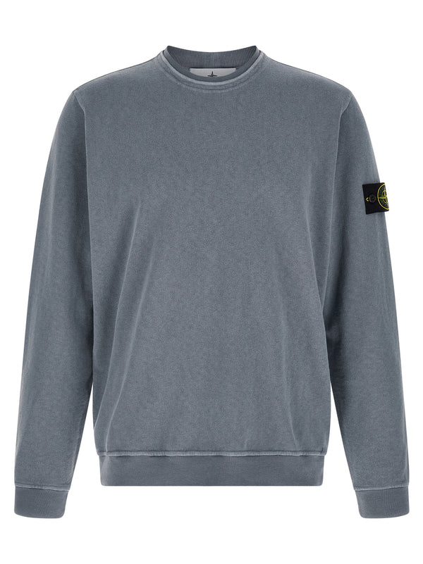 Stone Island Blue Cotton Sweatshirt Stone Island