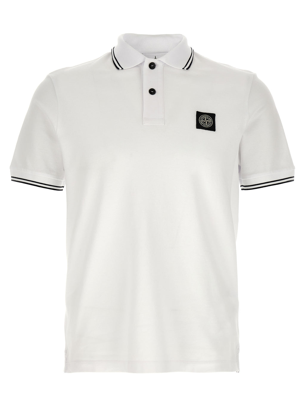 Stone Island White Cotton Polo Shirt Stone Island