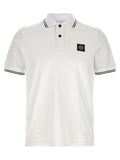 Stone Island White Cotton Polo Shirt Stone Island