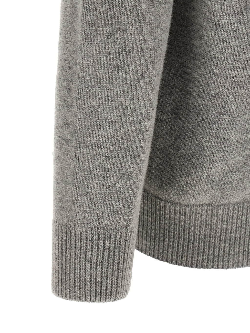 Stone Island melange grey wool cardigan back view