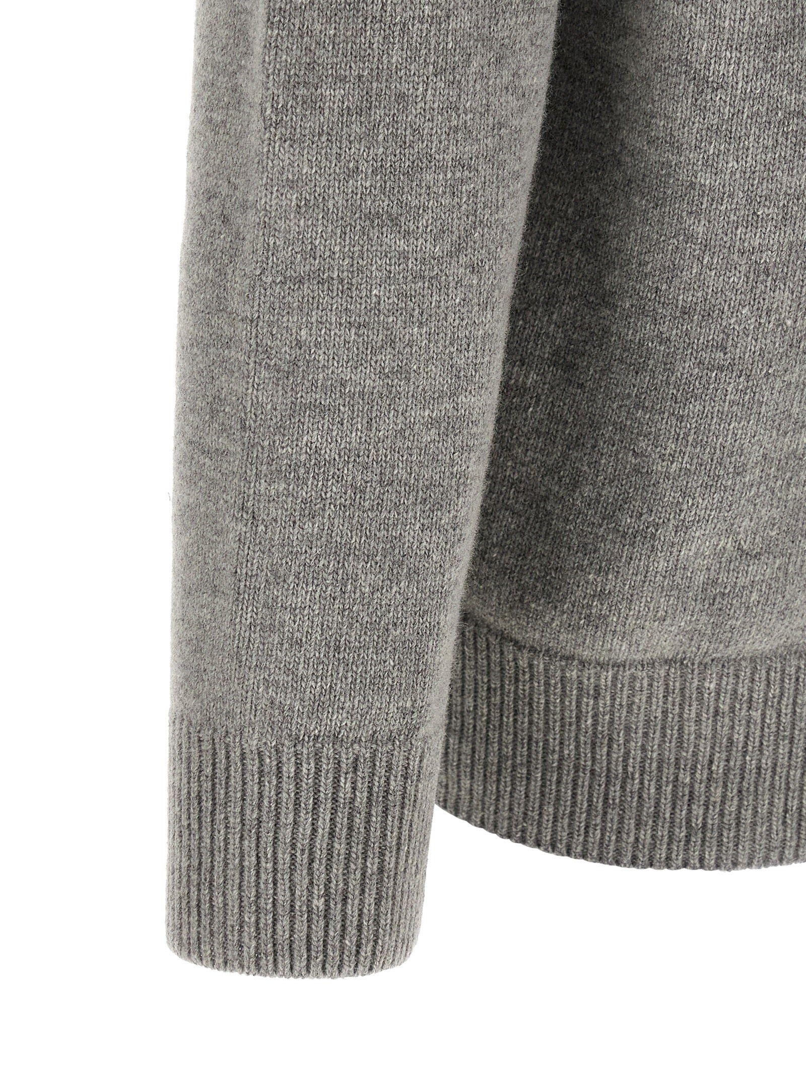 Stone Island melange grey wool cardigan back view