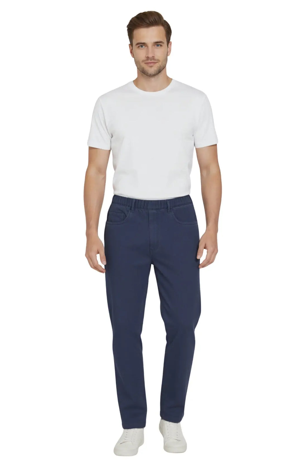 Men's Lightweight Pull-On Denim Pants – Easy Fit Elastic Waist TURTLE BAY APPAREL