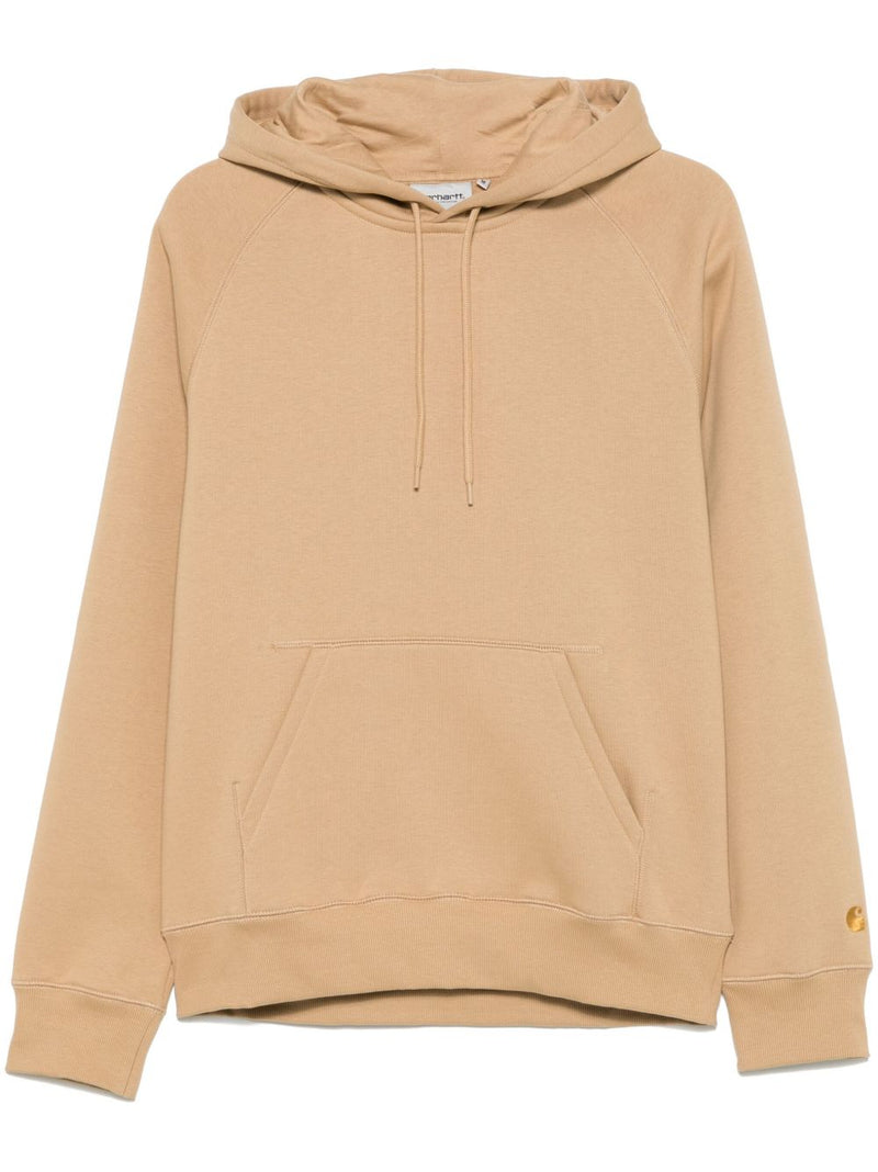Carhartt WIP Logo Cotton Hoodie — Brown Carhartt Wip Pre
