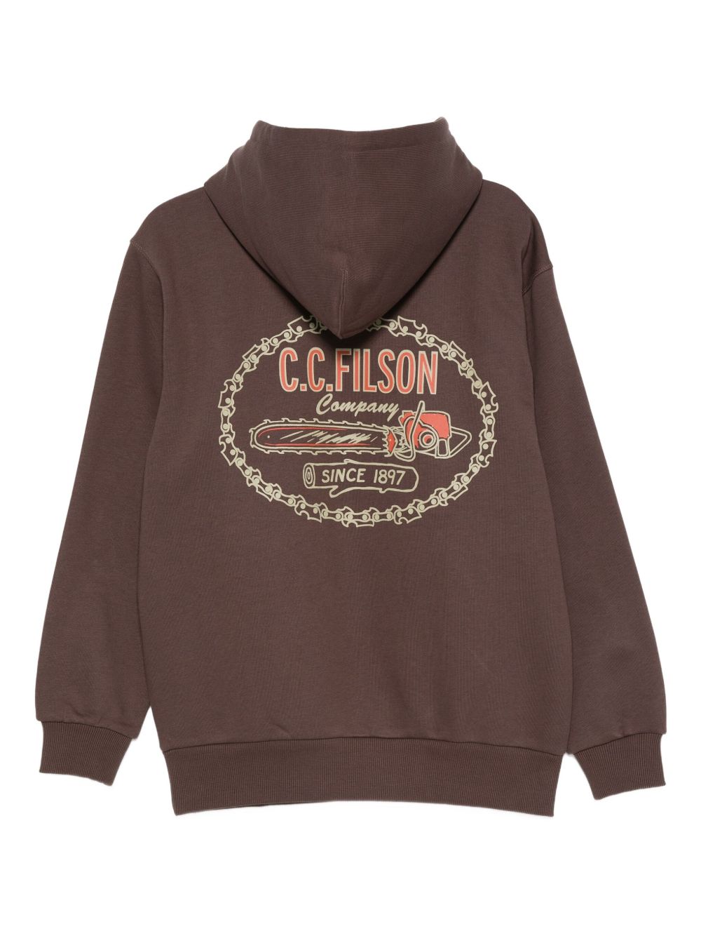 Filson Printed Cotton Hoodie — Brown Filson