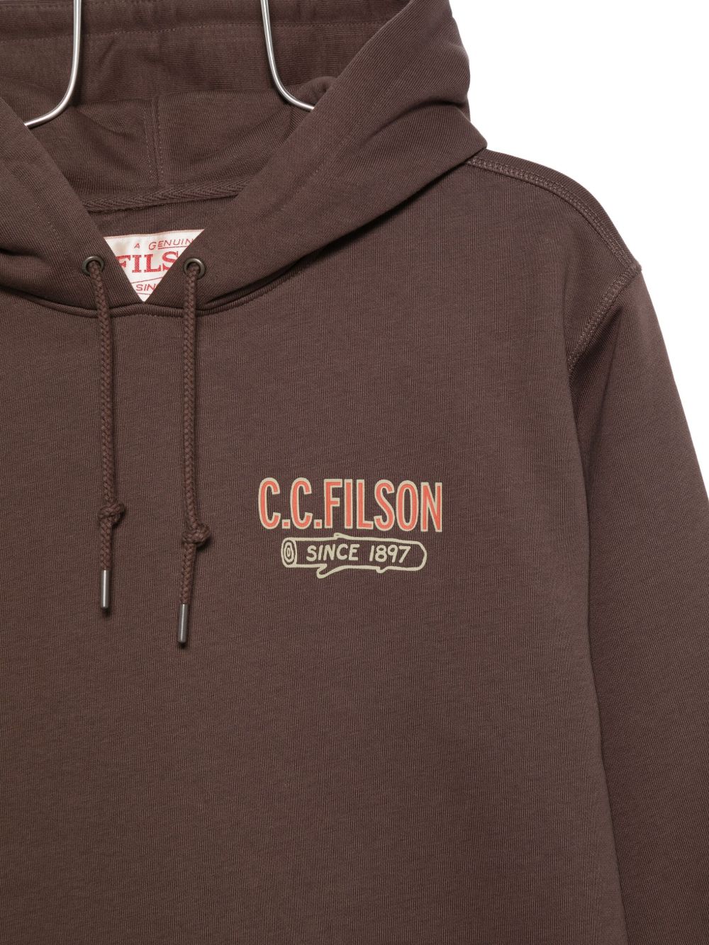 Filson Printed Cotton Hoodie — Brown Filson