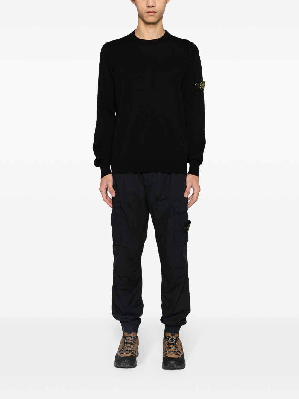 Stone Island Stone Island QR code Cotton crewneck sweater Stone Island