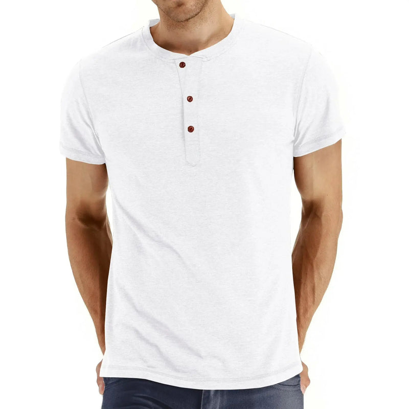 Classic Henley Style Three Button Henley Closure, Mens Henley Short Sleeve T-Shirt Cotton Casual Shirt Mens Shirtssummer Daily T-Shirts
