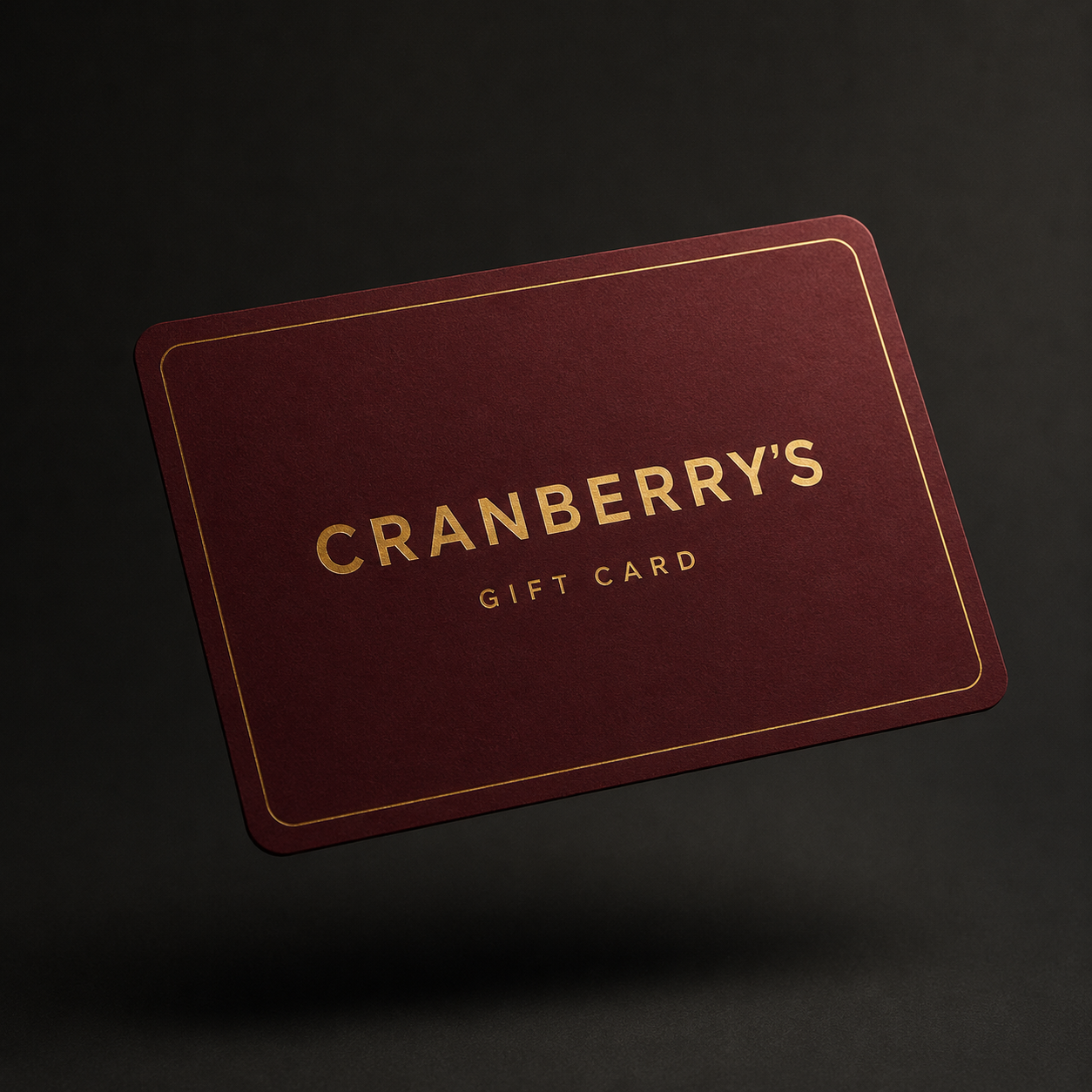 Cranberry's premium maroon and gold e-gift card