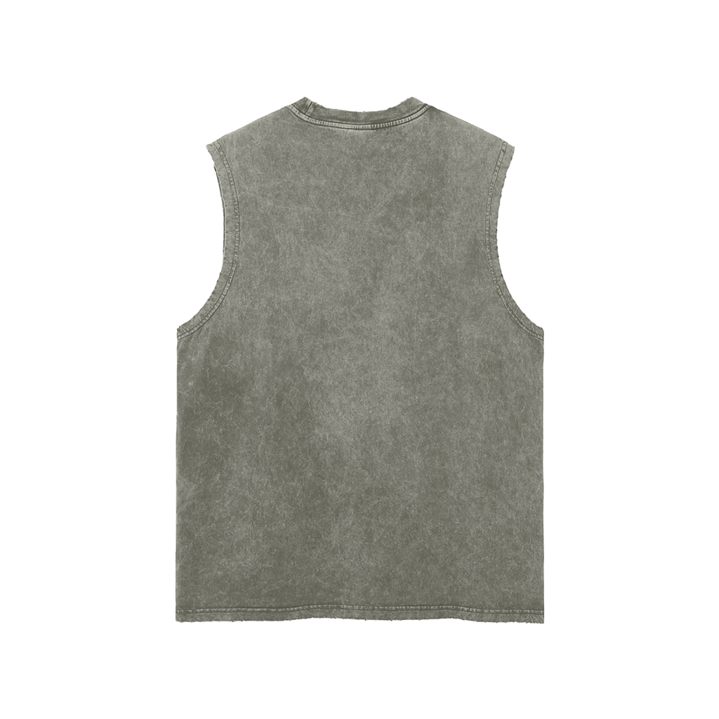 CBY Snow Wash Frayed Hem Tank Top Cranberry's