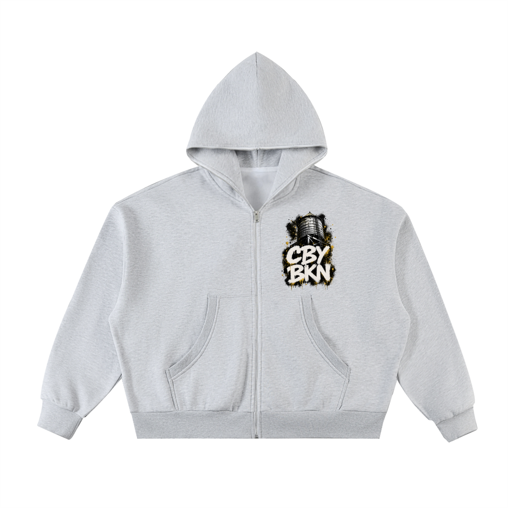 Cranberry's CBY BKN Water Tower Fleeced Full-ZipHoodie