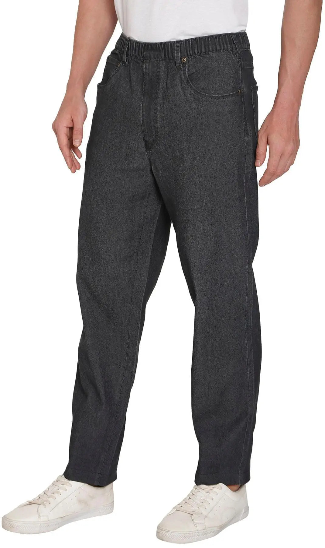 Men's Lightweight Pull-On Denim Pants – Easy Fit Elastic Waist TURTLE BAY APPAREL