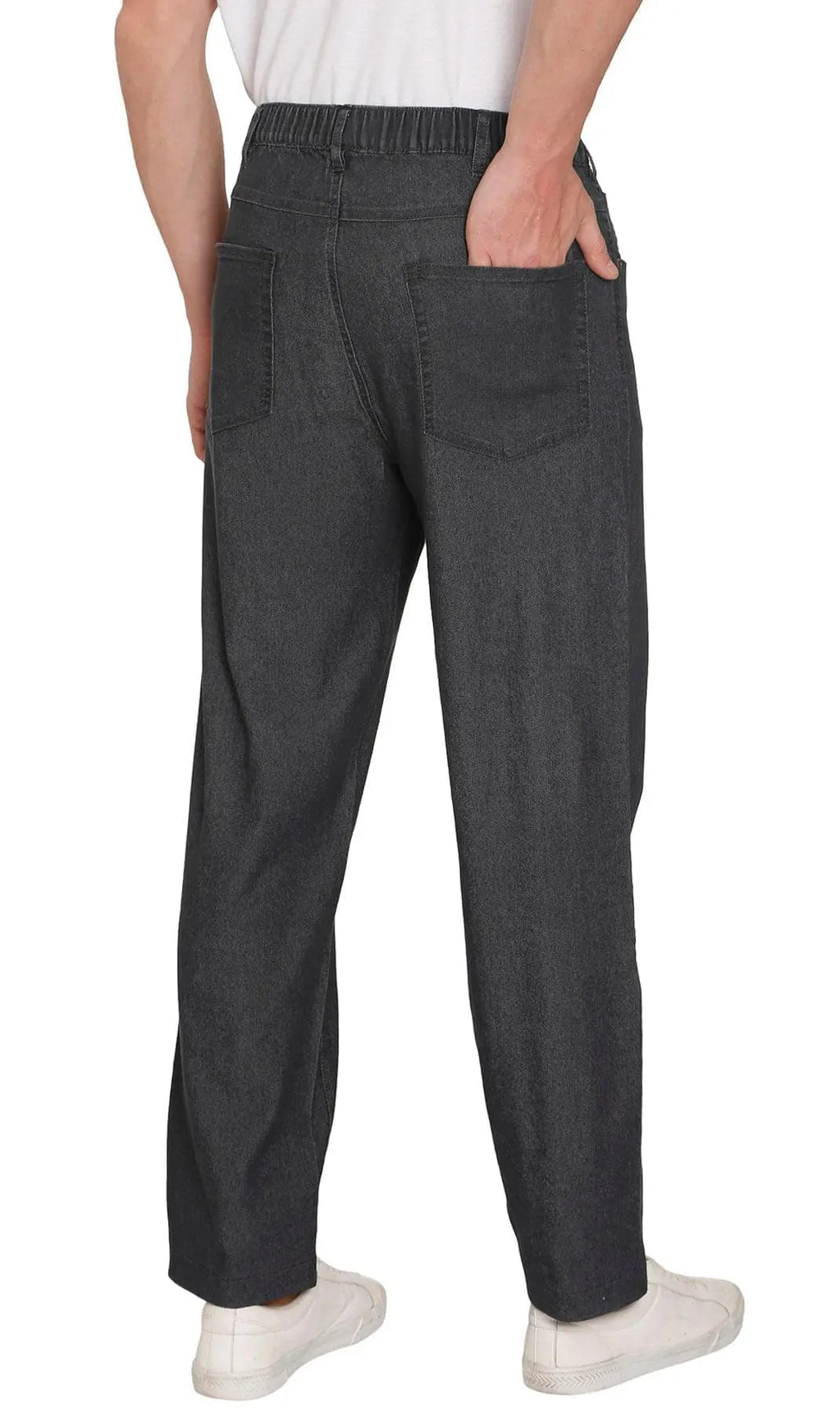 Men's Lightweight Pull-On Denim Pants – Easy Fit Elastic Waist TURTLE BAY APPAREL