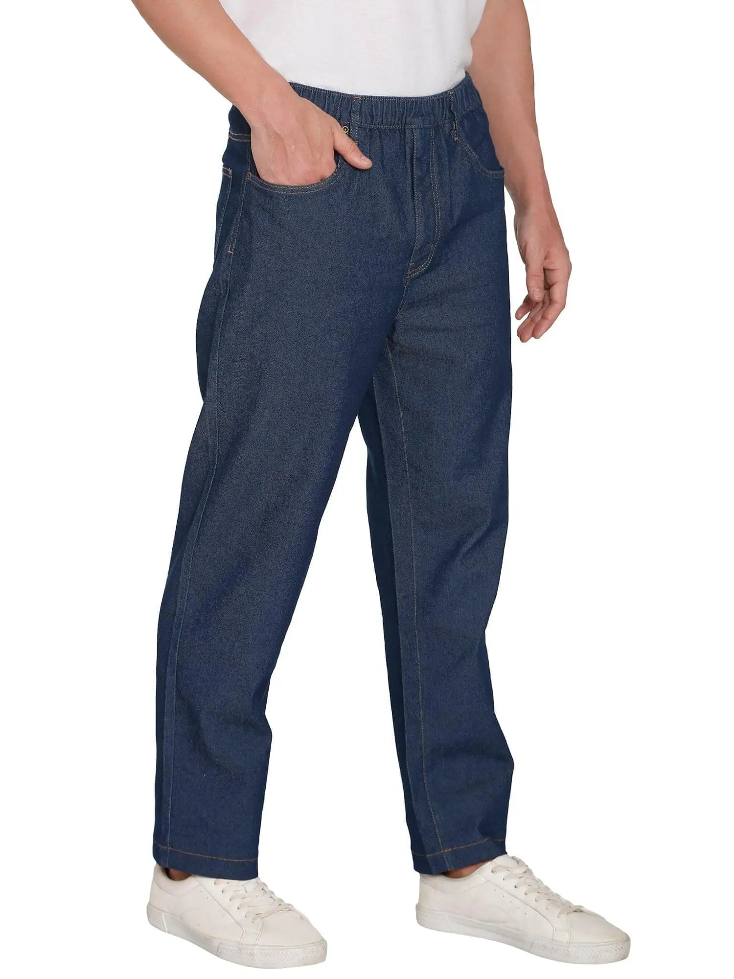 Men's Lightweight Pull-On Denim Pants – Easy Fit Elastic Waist TURTLE BAY APPAREL