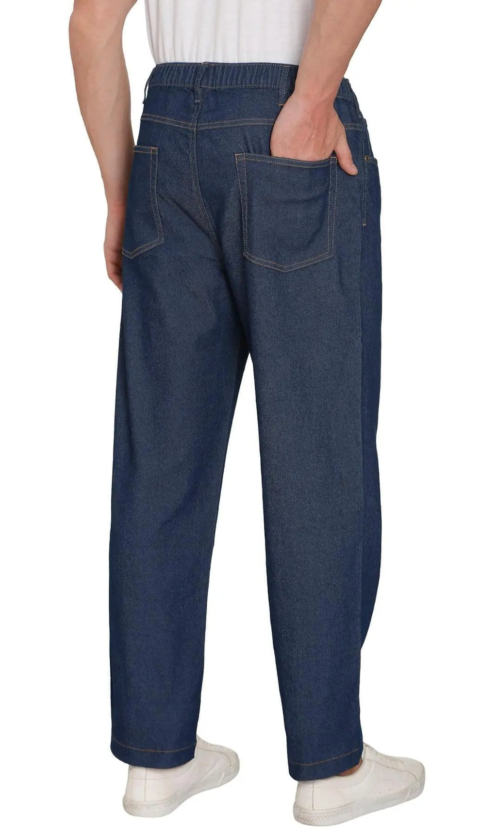 Men's Lightweight Pull-On Denim Pants – Easy Fit Elastic Waist TURTLE BAY APPAREL