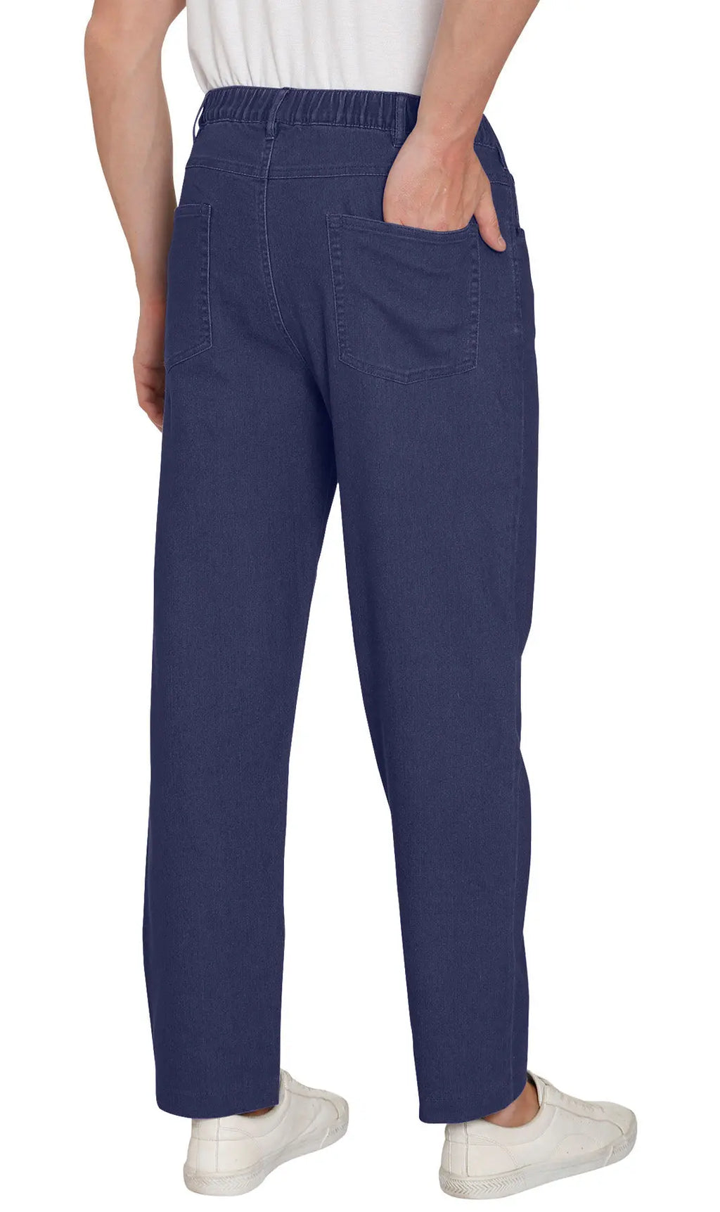 Men's Lightweight Pull-On Denim Pants – Easy Fit Elastic Waist TURTLE BAY APPAREL