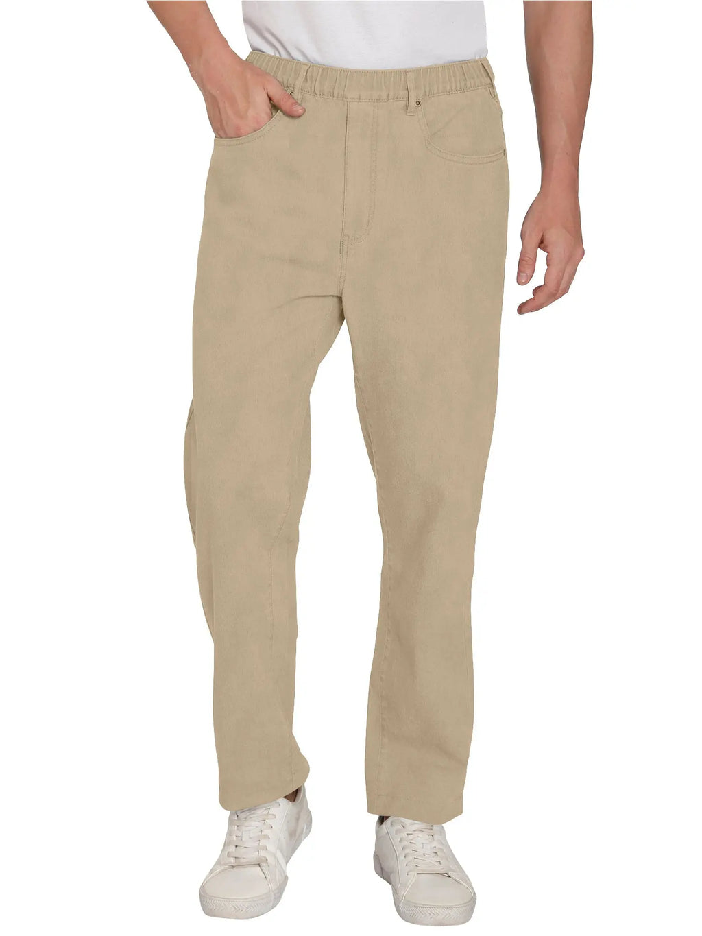 Men's Lightweight Pull-On Denim Pants – Easy Fit Elastic Waist TURTLE BAY APPAREL