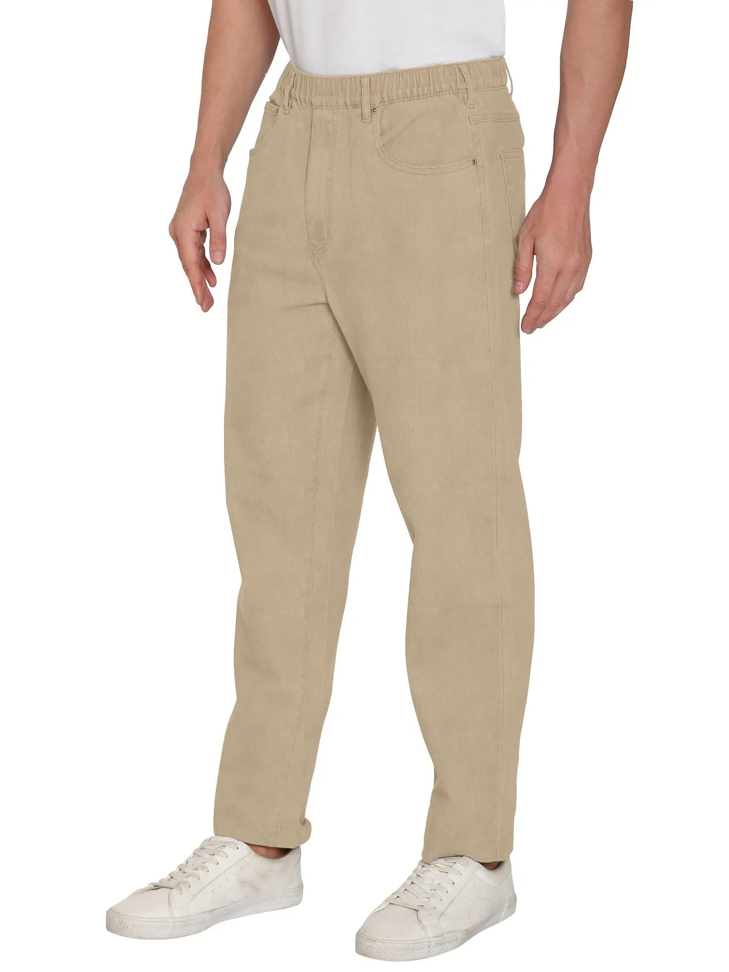 Men's Lightweight Pull-On Denim Pants – Easy Fit Elastic Waist TURTLE BAY APPAREL