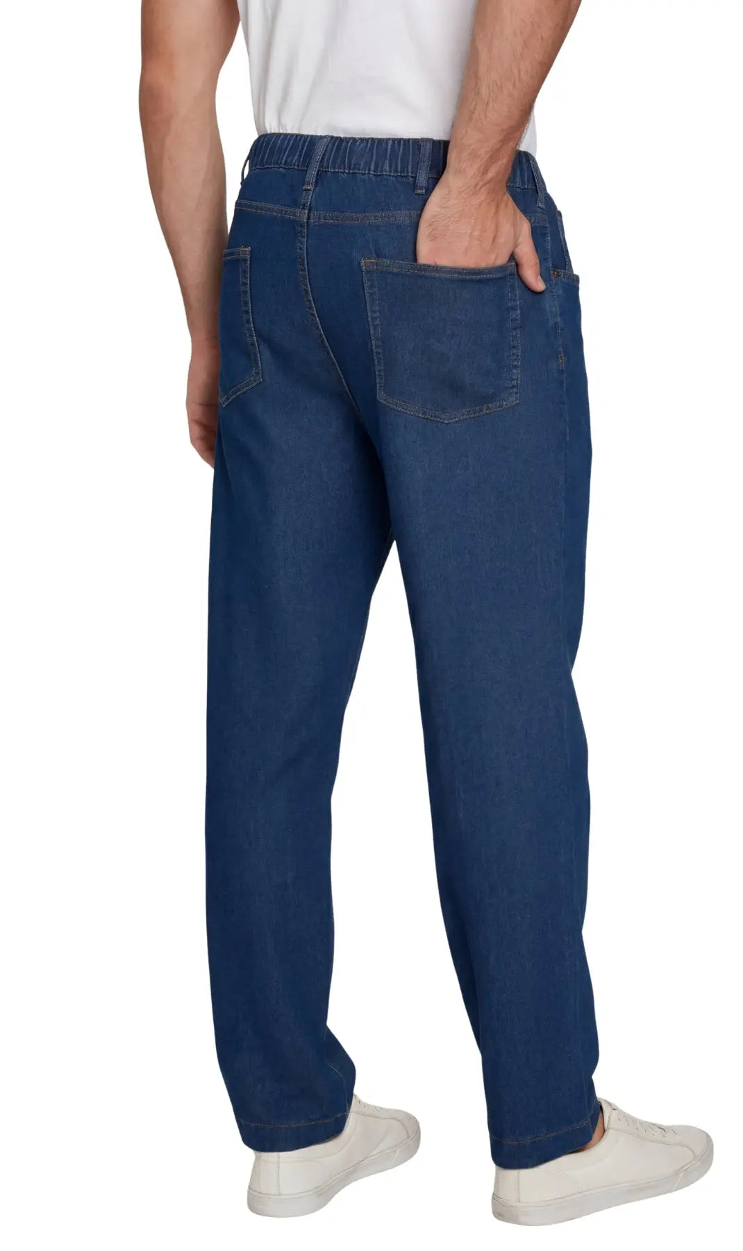 Men's Lightweight Pull-On Denim Pants – Easy Fit Elastic Waist TURTLE BAY APPAREL