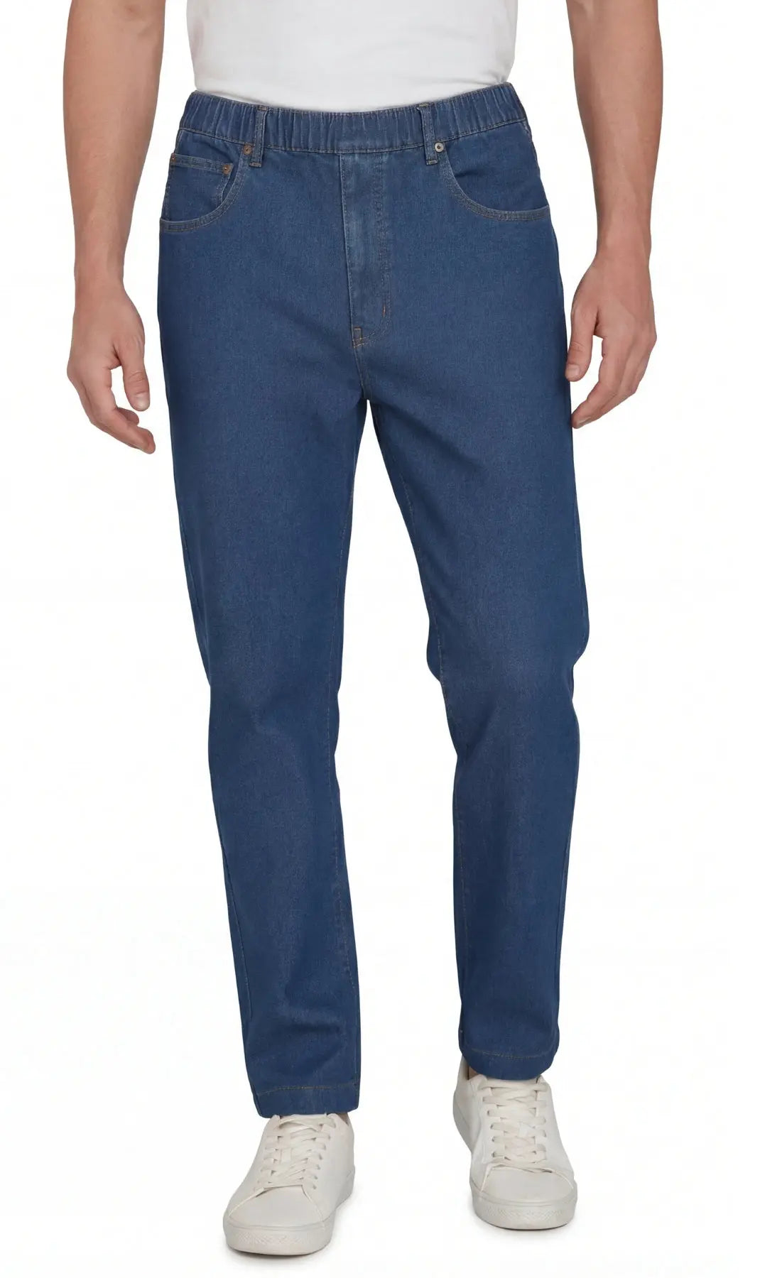Men's Lightweight Pull-On Denim Pants – Easy Fit Elastic Waist TURTLE BAY APPAREL