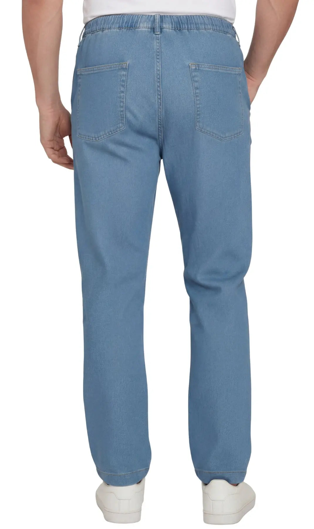 Men's Lightweight Pull-On Denim Pants – Easy Fit Elastic Waist TURTLE BAY APPAREL