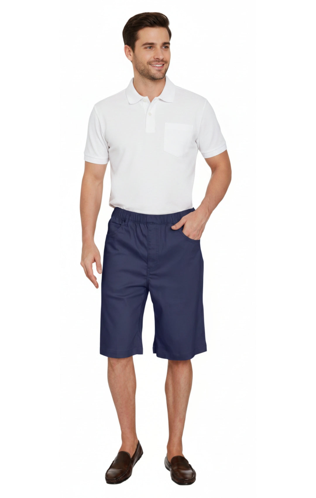 Turtle Bay Pull-On Stretch Denim Shorts — Elastic Waist TURTLE BAY APPAREL