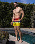 Swim Shorts Red Yellow Horizontal Stripes C-IN2 New York