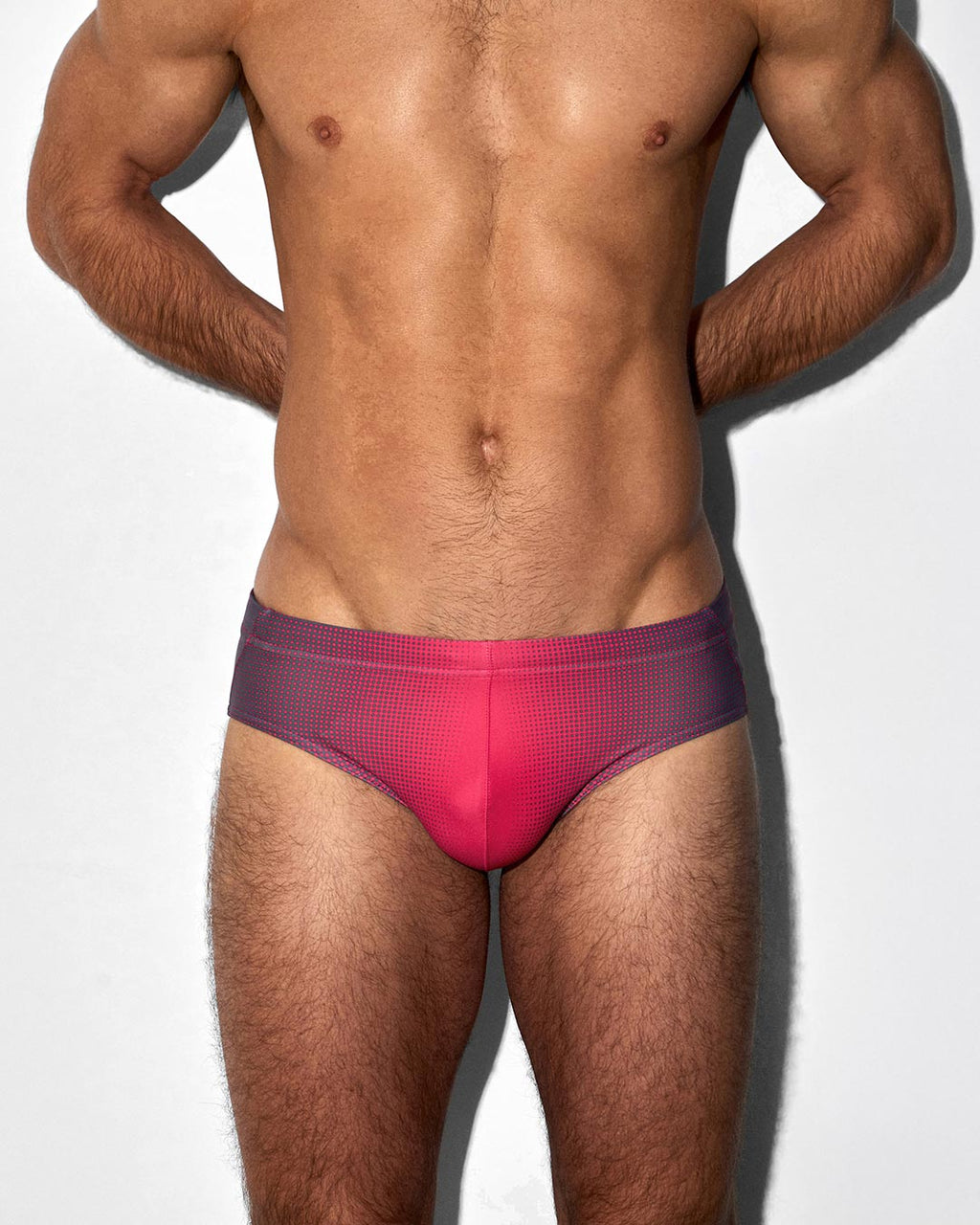 Swim Brief Super Bright Halftone Neon Red C-IN2 New York