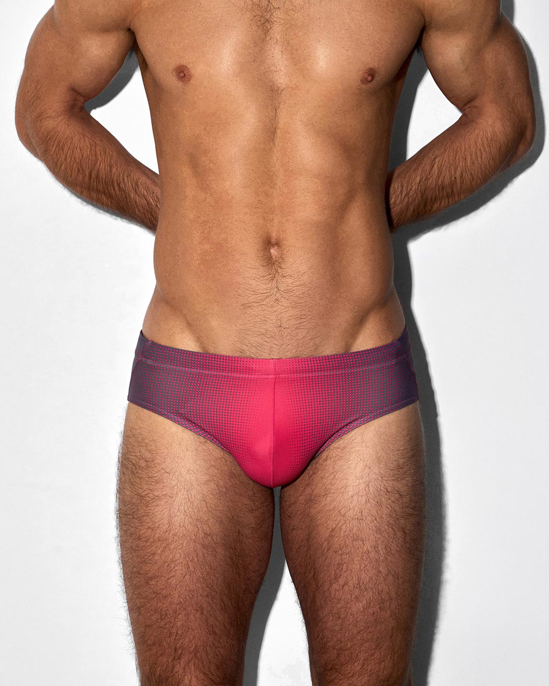 Swim Brief Super Bright Halftone Neon Red C-IN2 New York