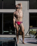 Swim Brief Super Bright Halftone Neon Red C-IN2 New York