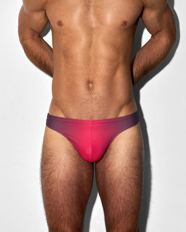 Swim Thong Super Bright Halftone Neon Red C-IN2 New York