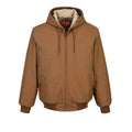 UFR48 Men'S Duck Quilt Lined Flame Resistant Winter Hooded Jacket Brown, Xx-Large