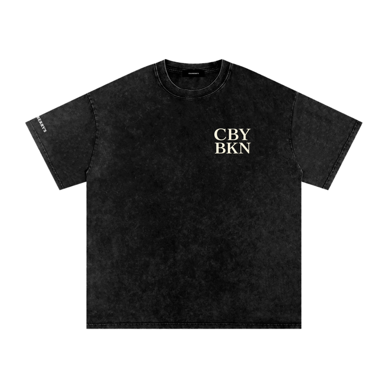 Cranberry's CBY BKN Brooklyn Stoop Snow Wash Oversized Tee — Black Cranberry's