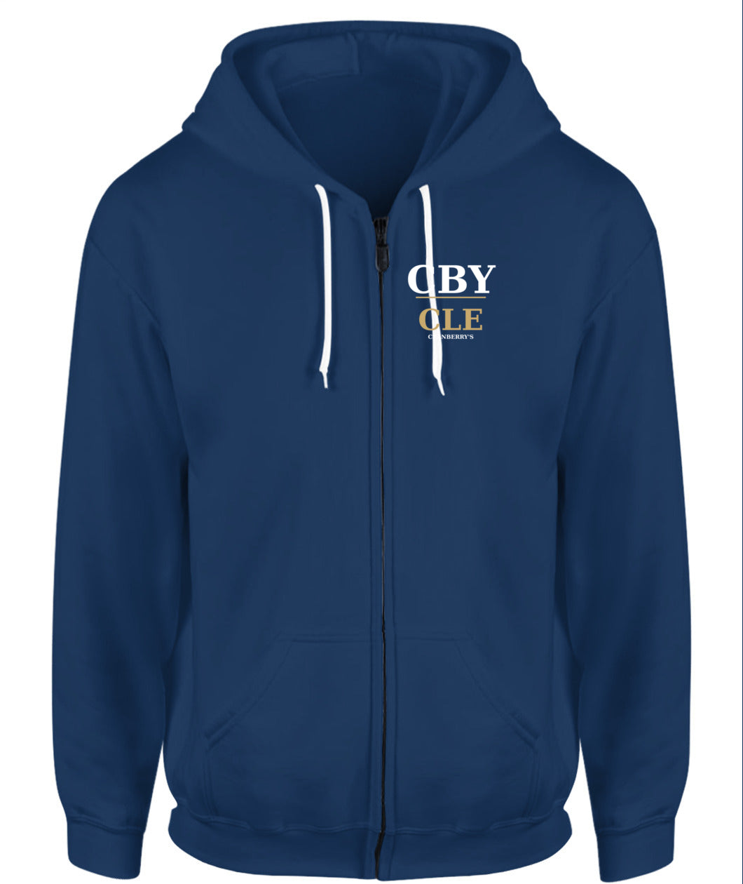 Cranberry's CBY CLE unisex fleece zip-up hoodie
