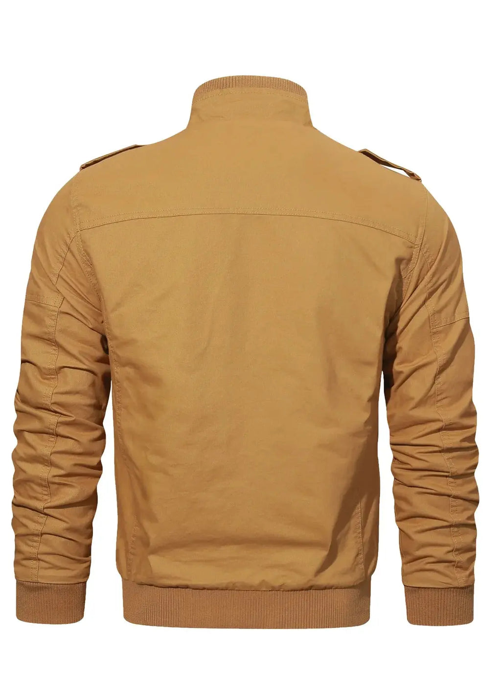 Men'S Casual Jackets Windbreaker Outwear Cargo Bomber Jackets Full Zipper Mid Length Fall Spring Coats Khaki M