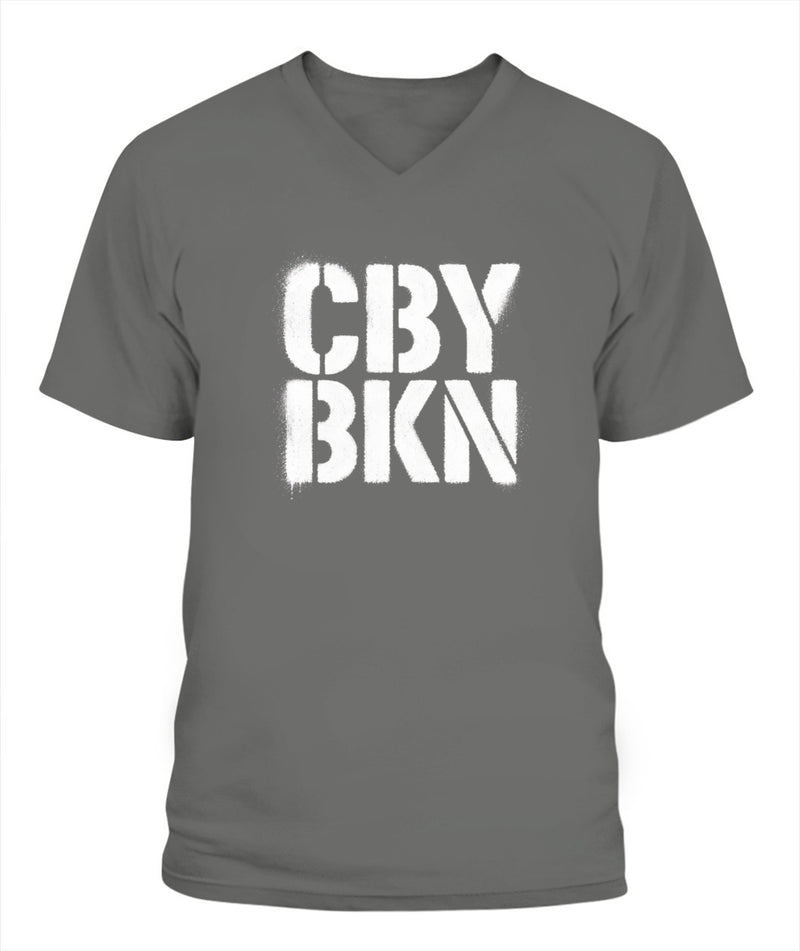 Cranberry's CBY BKN Stencil v-neck tee