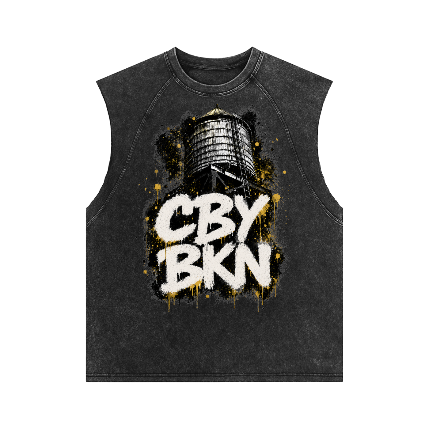 CBY BKN Water Tower Snow Washed Tank Top ODMPOD