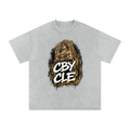 Cranberry's CBY CLE Cleveland Guardian Snow Wash Oversized Tee — Light Grey Cranberry's