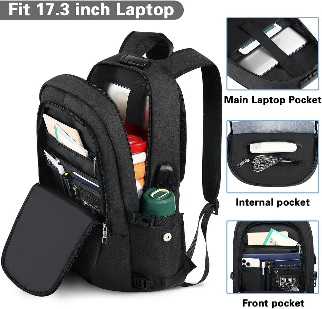Travel Laptop Backpack for Men, 17.3 Inch anti Theft Business Laptop Backpack Wi