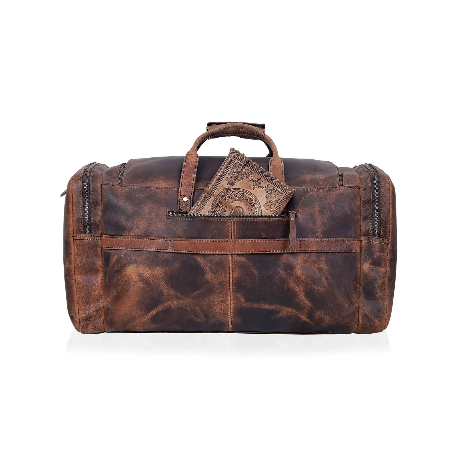 28" Vintage Duffel Classic Style with Modern Outlook Retro Thick Full Grain C...