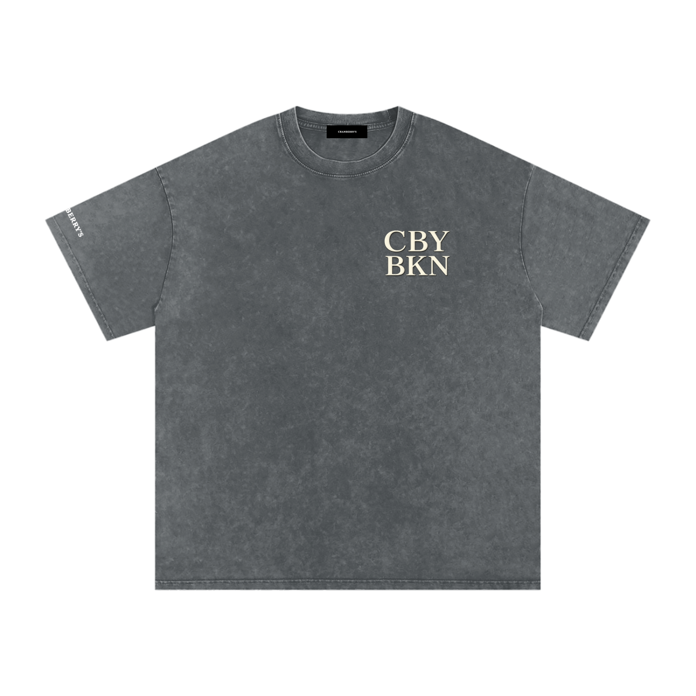 Cranberry's CBY BKN Brooklyn Stoop Snow Wash Oversized Tee — Black