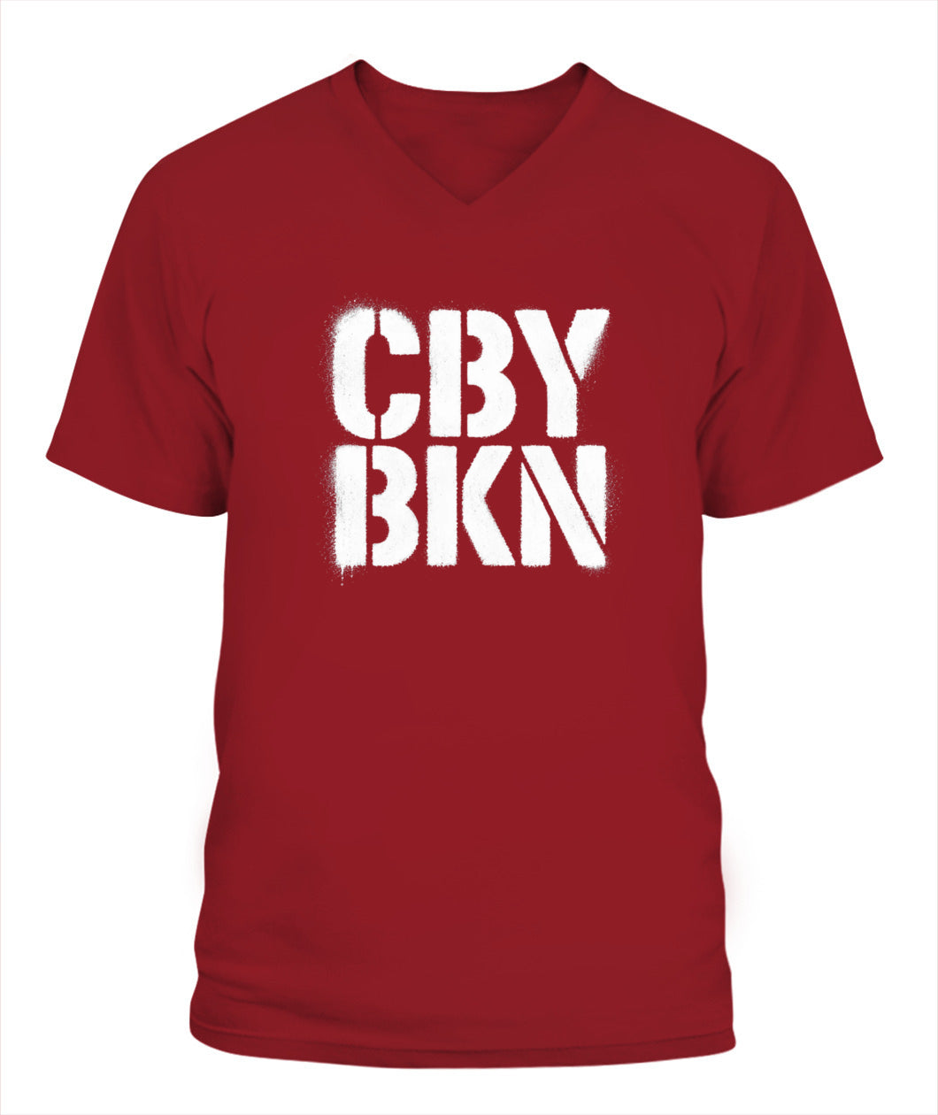Cranberry's CBY BKN Stencil v-neck tee