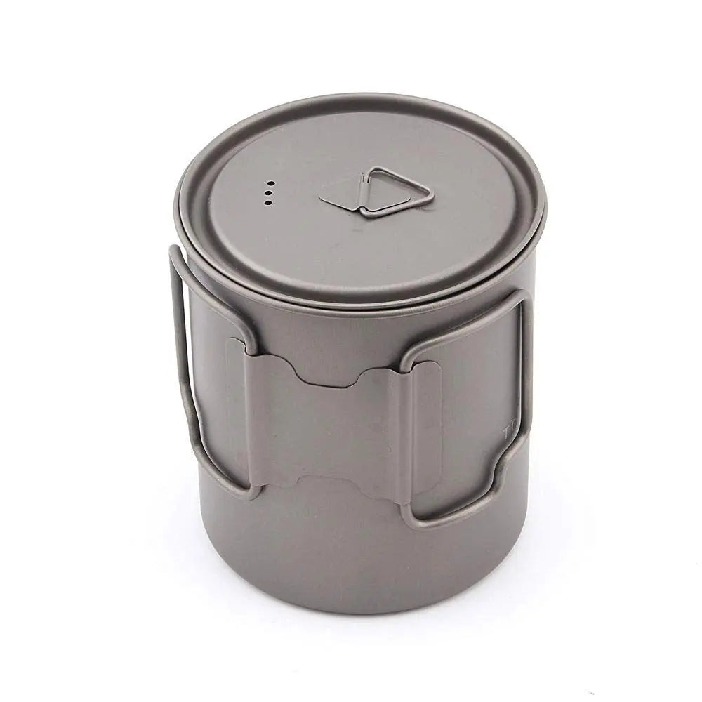 750Ml Titanium Cooking Pot Lightweight Camping Cookware Outdoor Gear