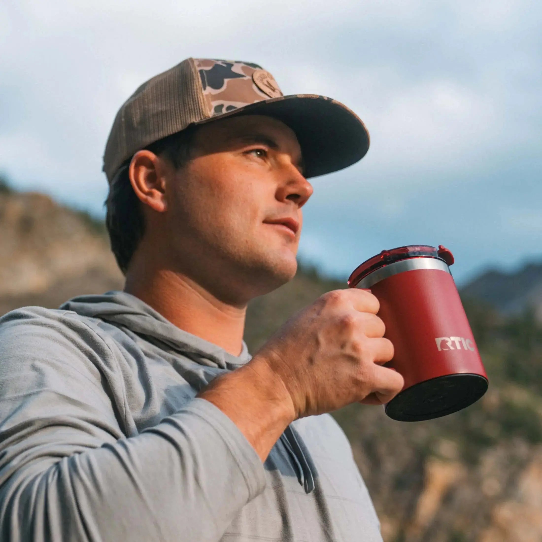 12 Oz Ceramic Lined Insulated Essential Mug, Wide Mouth, Leak-Resistant Lid, Black Cherry