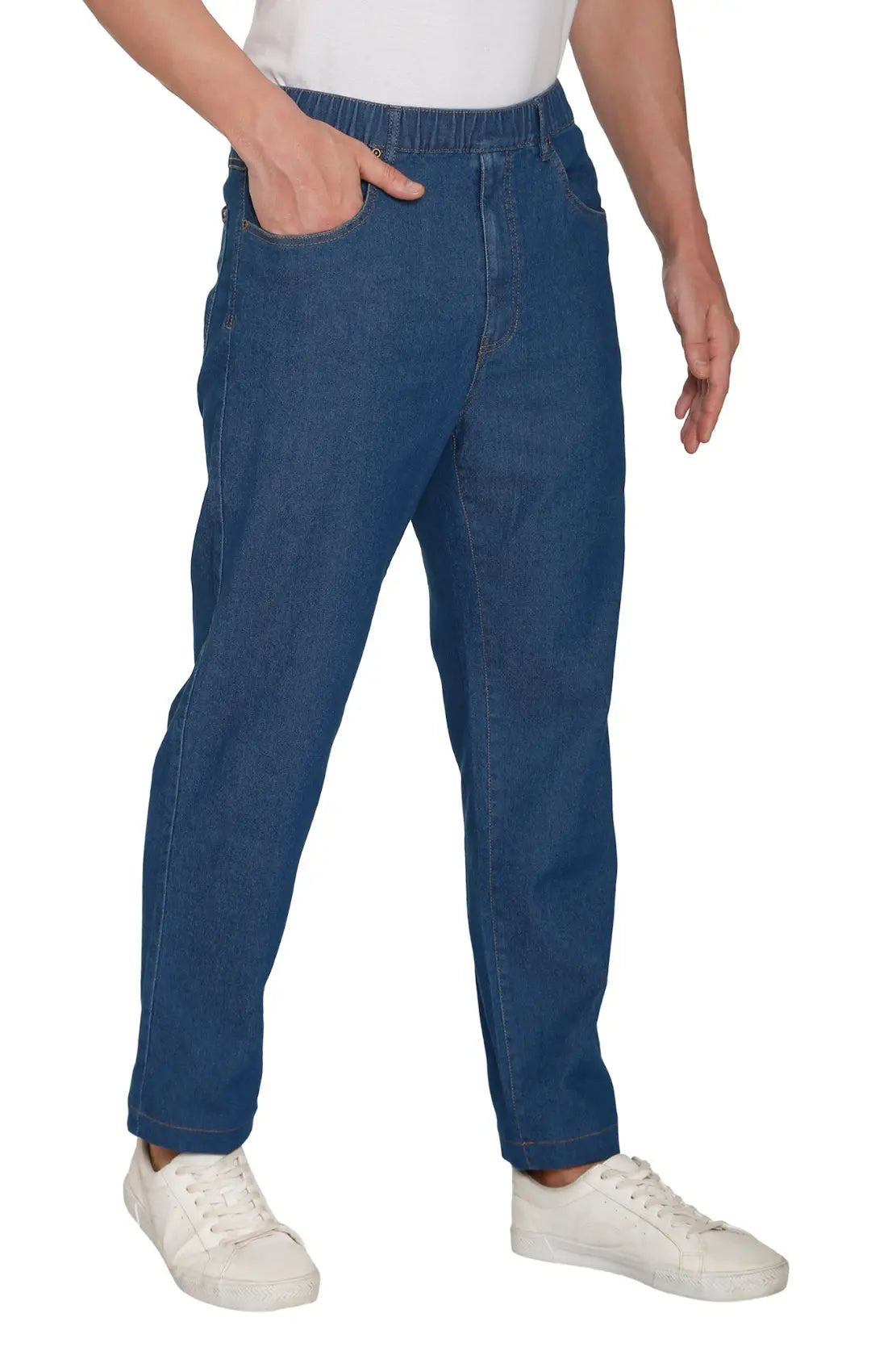 Men's Lightweight Pull-On Denim Pants – Easy Fit Elastic Waist TURTLE BAY APPAREL