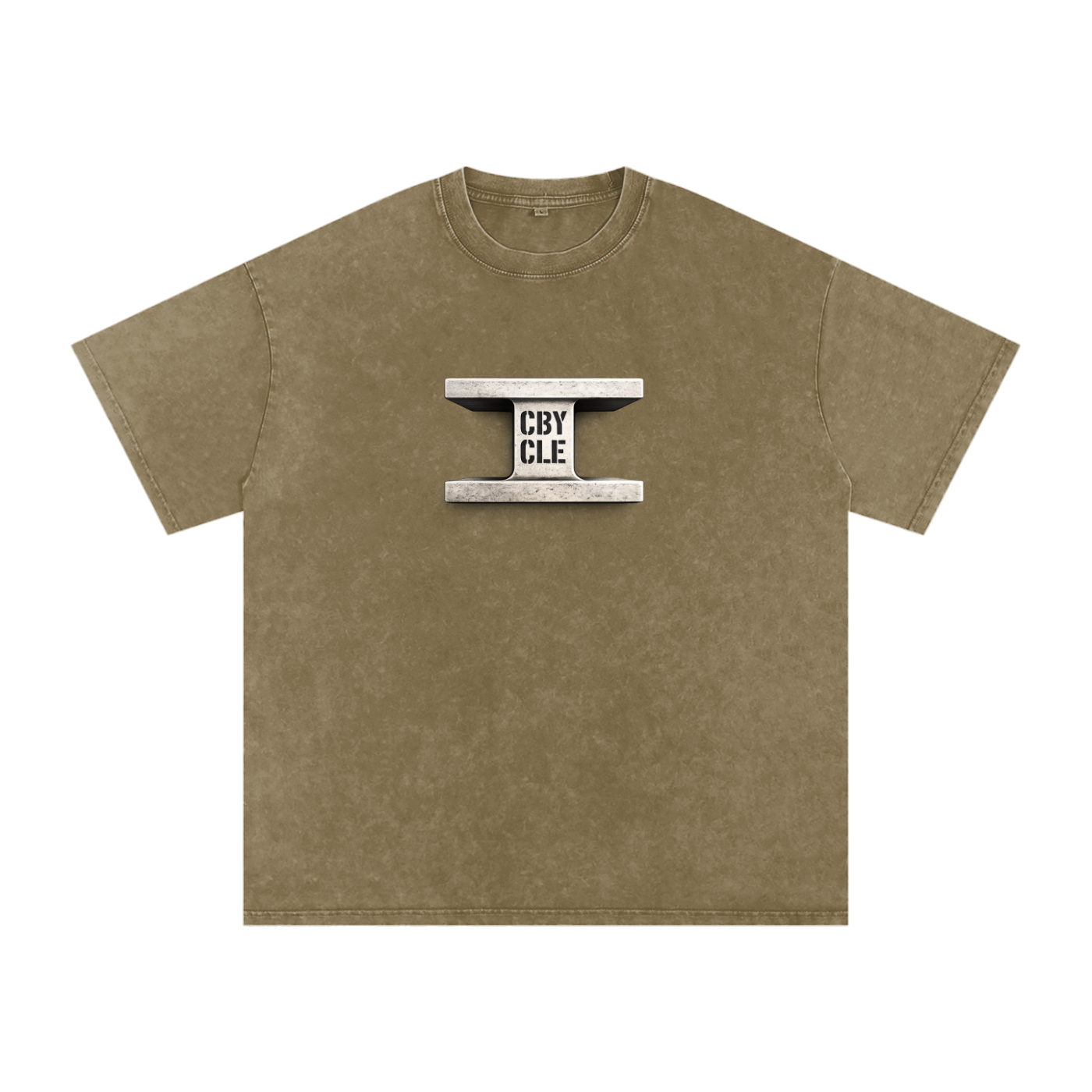 CBY CLE Steel Mark Oversized Tee — Snow Wash Cranberry's