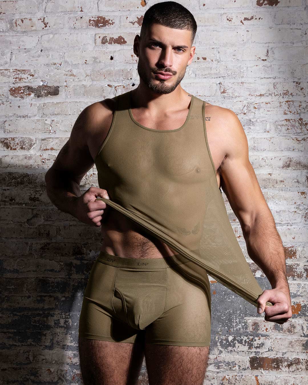 Sheer Relaxed Tank Dark Nude C-IN2 New York