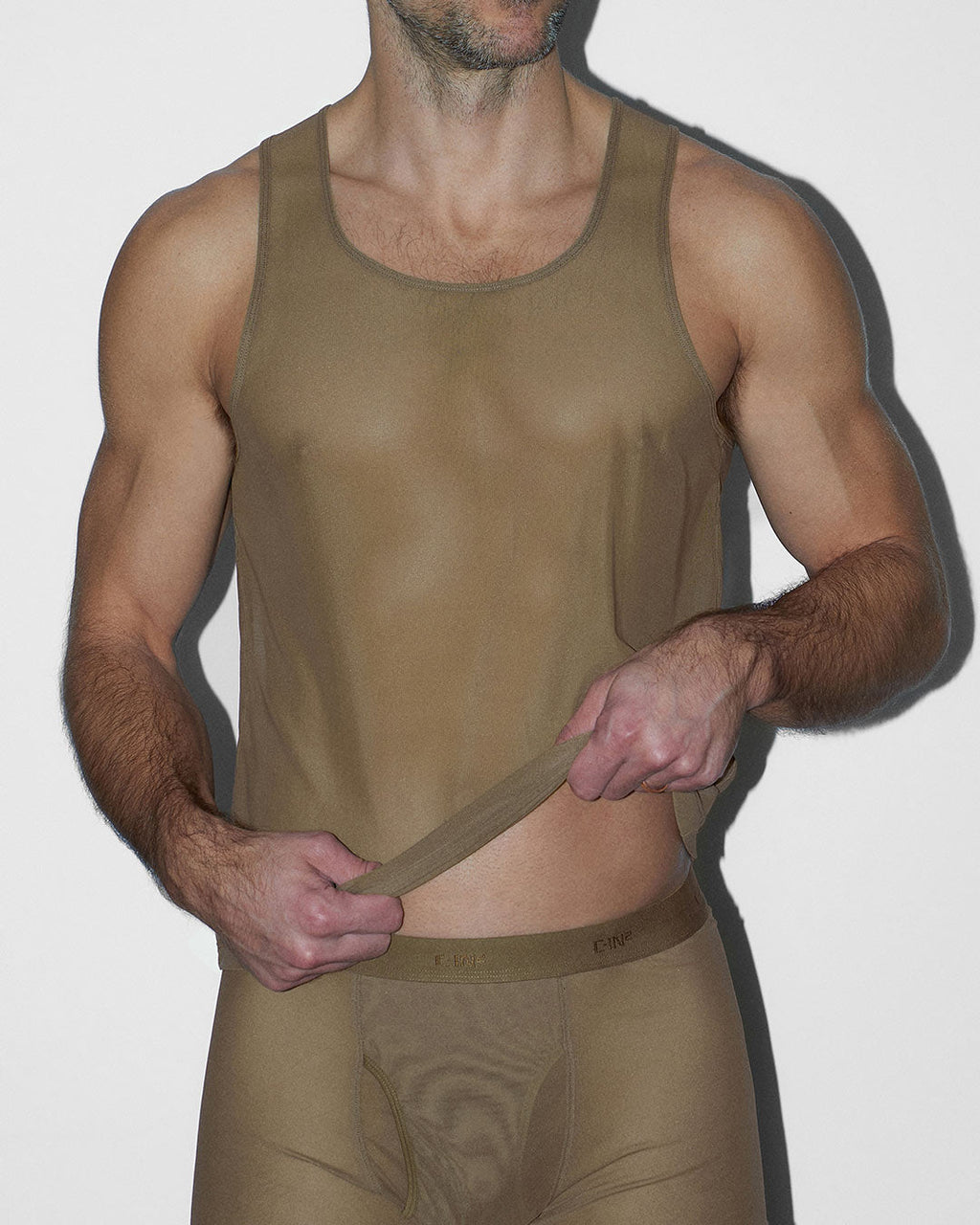 Sheer Relaxed Tank Dark Nude C-IN2 New York