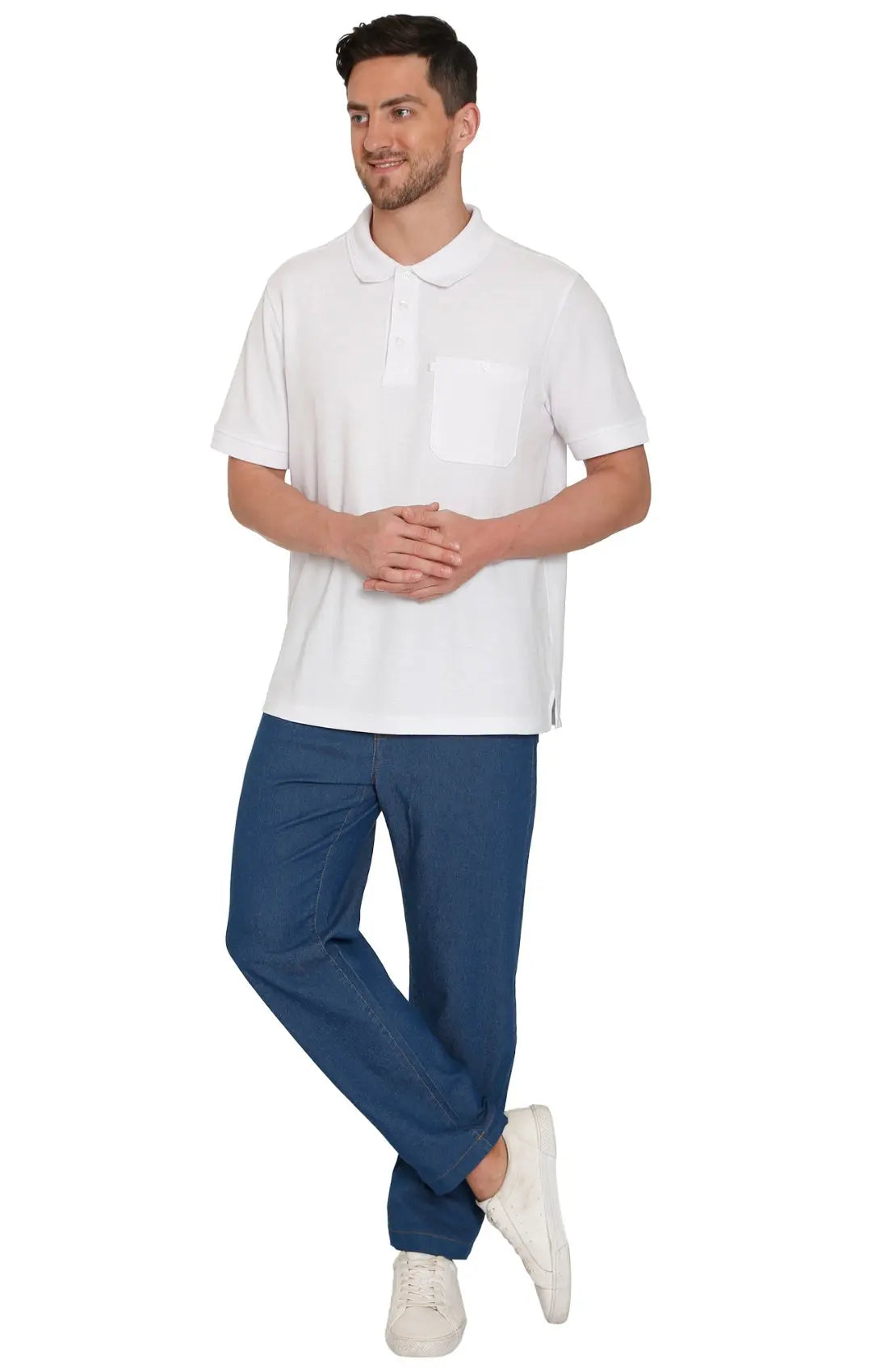 Men's Lightweight Pull-On Denim Pants – Easy Fit Elastic Waist TURTLE BAY APPAREL