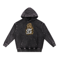 Cranberry's CBY CLE Cleveland Guardian Snow Wash Hand-Frayed Heavyweight Hoodie — Black