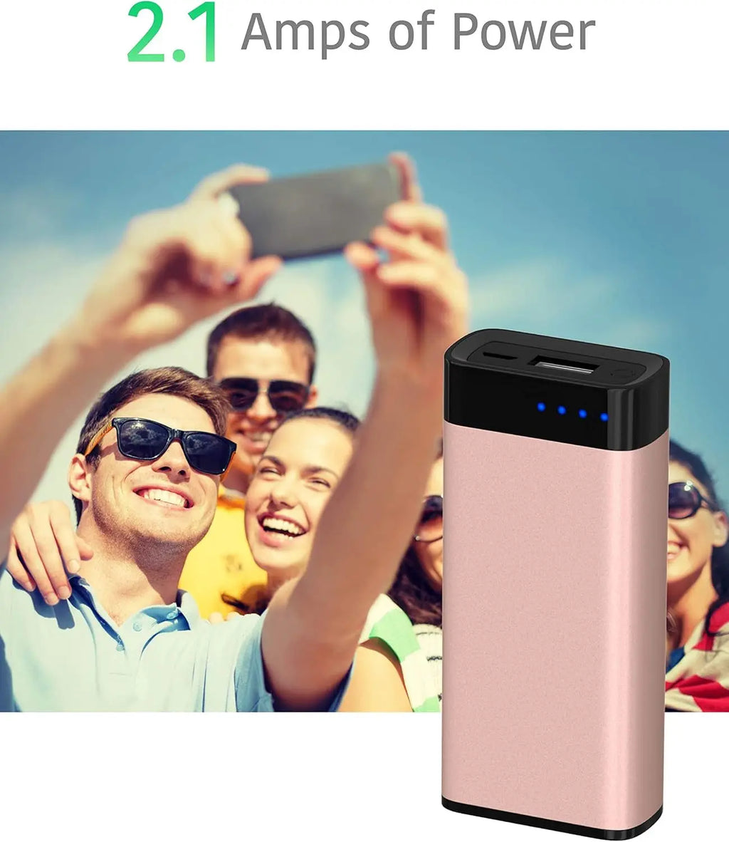 TALK WORKS Portable Charger - Fast Charging Power Bank Compatible with Iphone 13/Pro/Pro Max, 14/Plus/Pro/Pro Max, 12, 11, XR, XS, X, 8, 7, 6, SE, Ipad, Android -External Cell Phone Backup (Rose Gold)